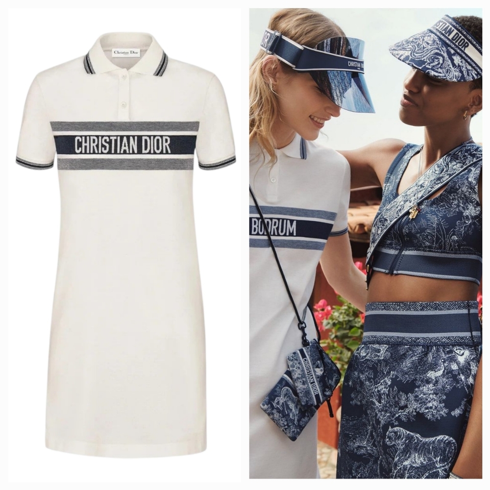 CHRISTIAN DIOR Dioriviera Polo Dress In Offwhite XS NWT